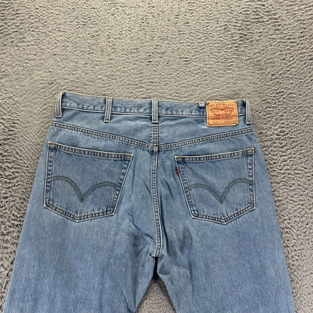 Vintage Levi's 505 Jeans Mens 38x29 Blue Cotton Denim Straight Faded Workwear